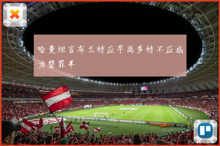 哈曼坦言布兰特应早离多特不应成为替罪羊